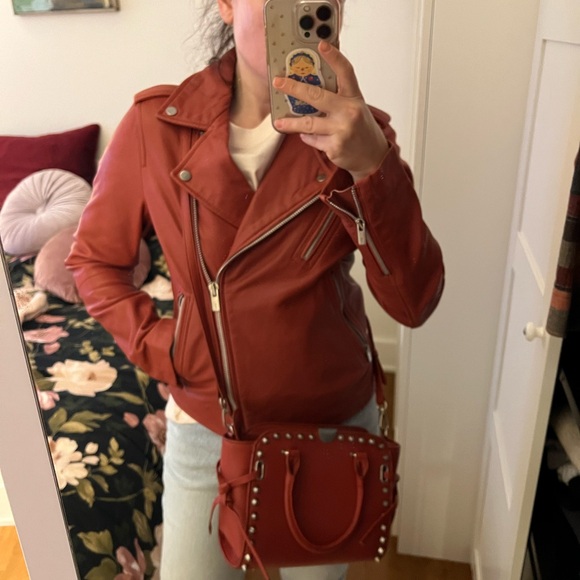 Mango genuine leather biker jacket - Picture 2 of 13